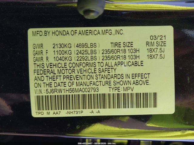 Honda CR-V 2wd Ex