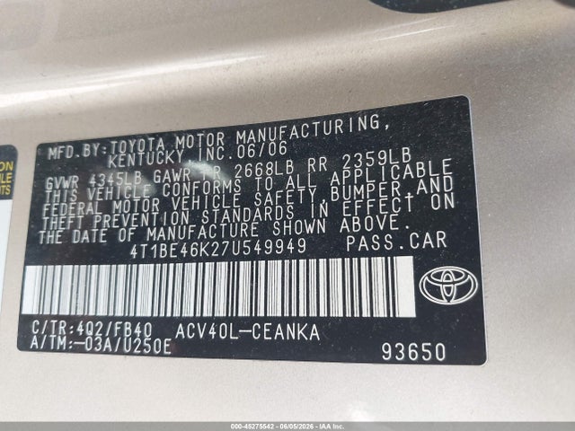 Toyota Camry Le
