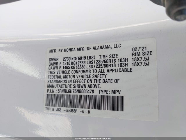 Honda Odyssey Ex-l