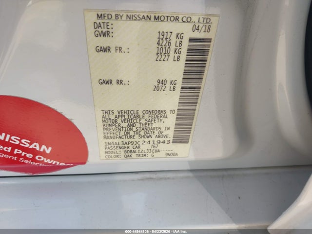 Nissan Altima 2.5 Sv