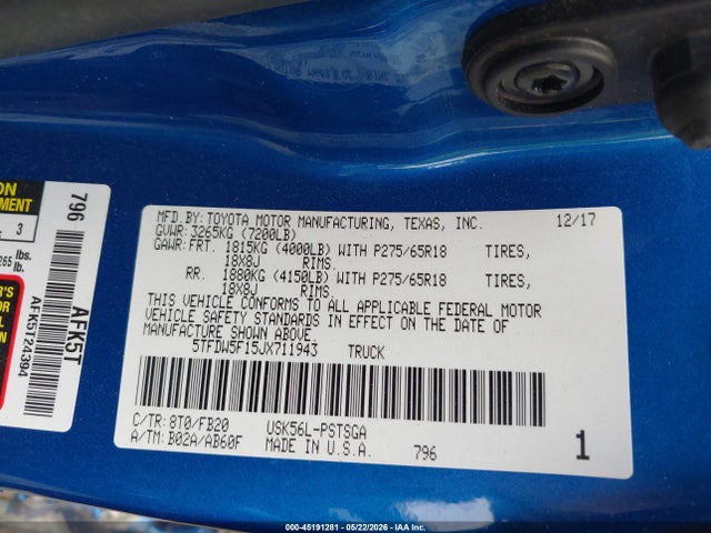 Toyota Tundra Sr5 5.7l V8