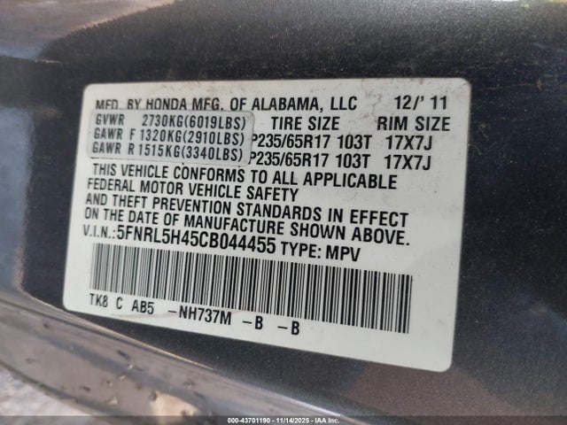 Honda Odyssey Ex