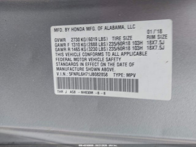 Honda Odyssey Ex-l