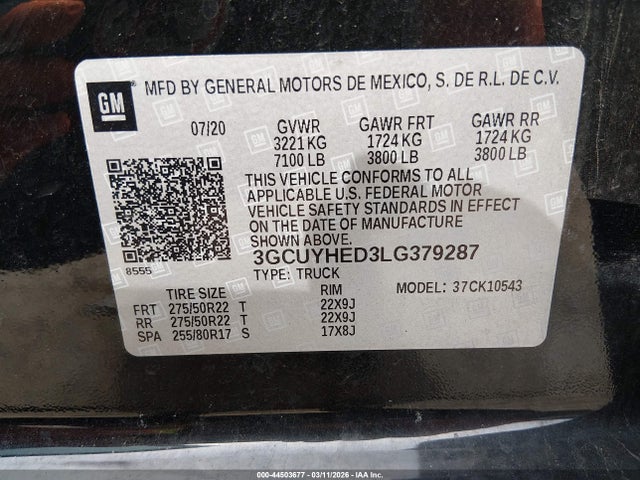 Chevrolet Silverado 1500 4wd  Short Bed High Country