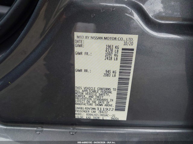 Nissan Altima Sv Fwd