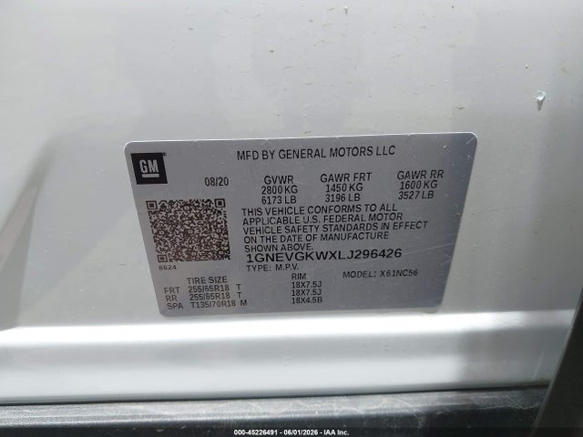 Chevrolet Traverse Awd Lt Cloth