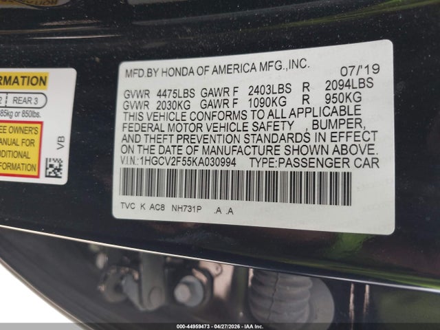 Honda Accord Ex-l 2.0t