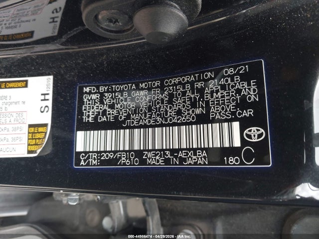 Toyota Corolla Hybrid Le