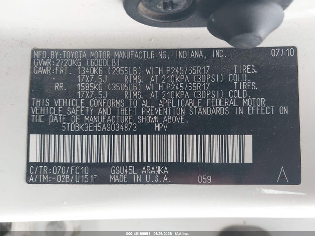 Toyota Highlander Base V6