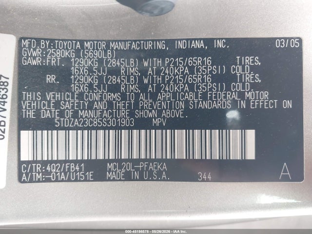 Toyota Sienna Le