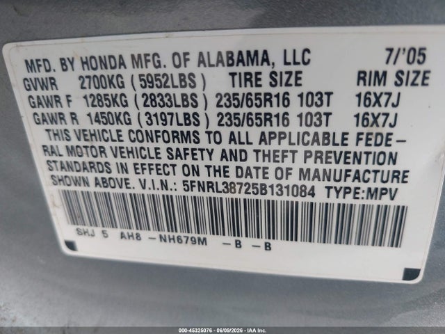 Honda Odyssey Ex-l