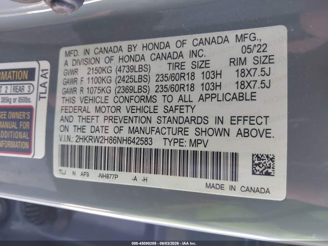 Honda CR-V Awd Ex-l