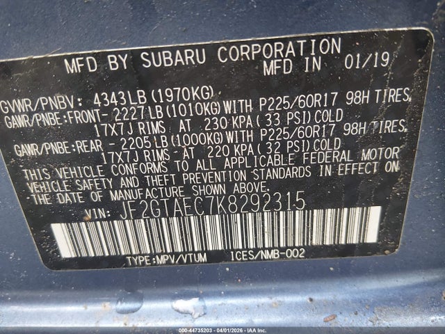 Subaru Crosstrek 2.0i Premium