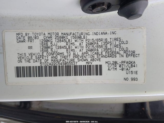 Toyota Sienna Xle