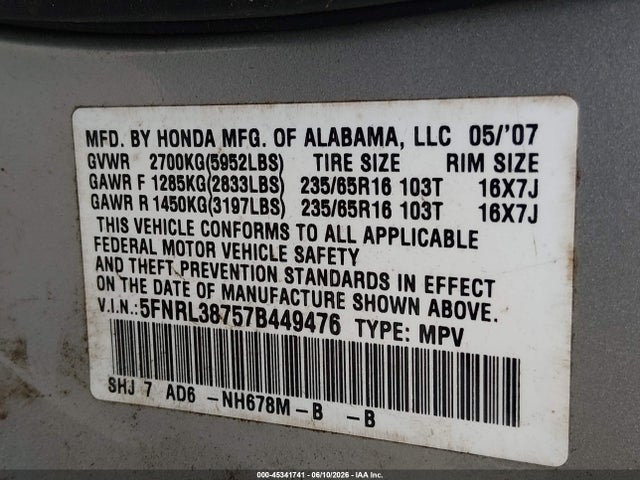 Honda Odyssey Ex-l