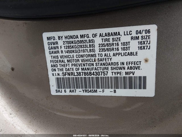 Honda Odyssey Ex-l