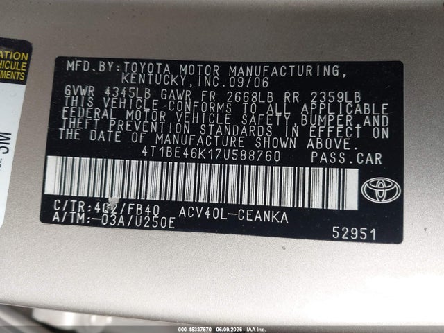 Toyota Camry Le