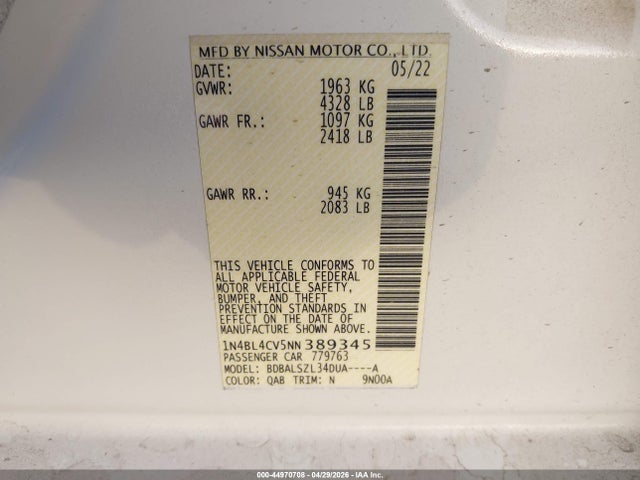 Nissan Altima Sr Fwd