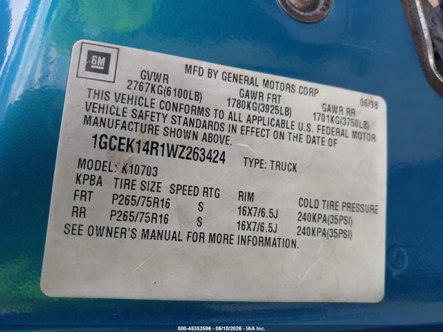 Chevrolet Ck Series Fleetside