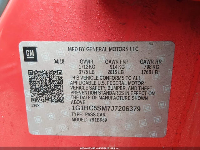 Chevrolet Cruze Ls Auto