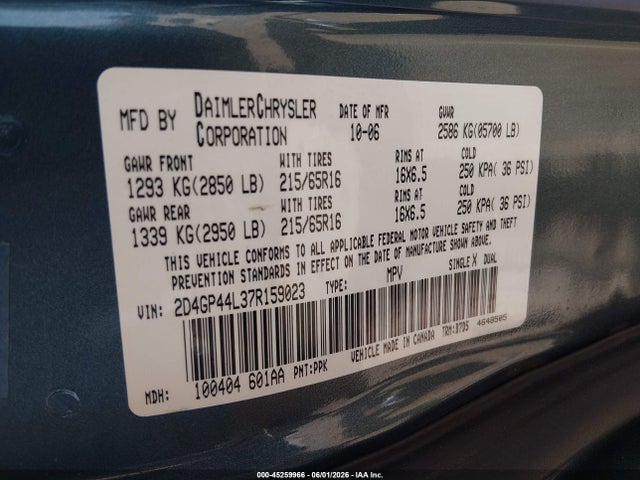 Dodge Grand Caravan Sxt