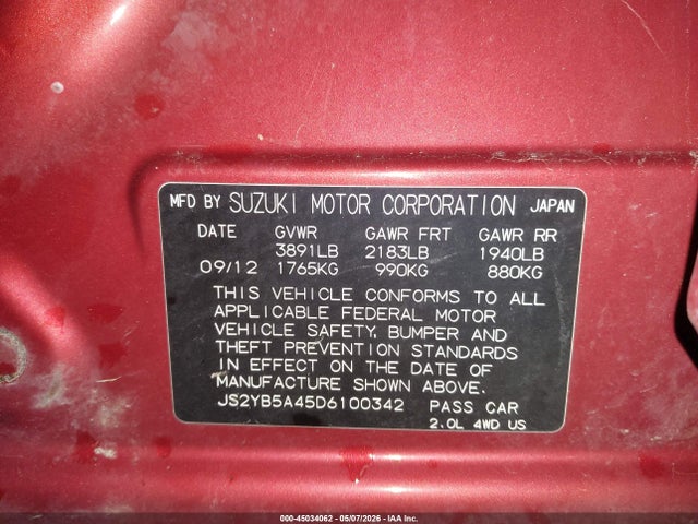 Suzuki SX4 Tech Valu Pkg (nav)