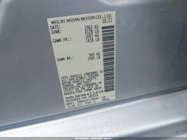Nissan Altima Sv Fwd
