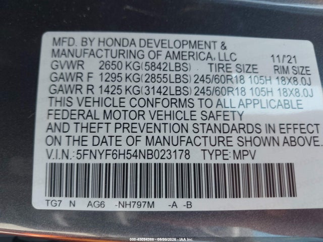 Honda Pilot Awd Ex-l