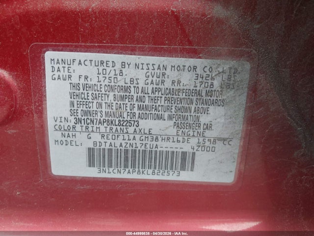 Nissan Versa 1.6 S+