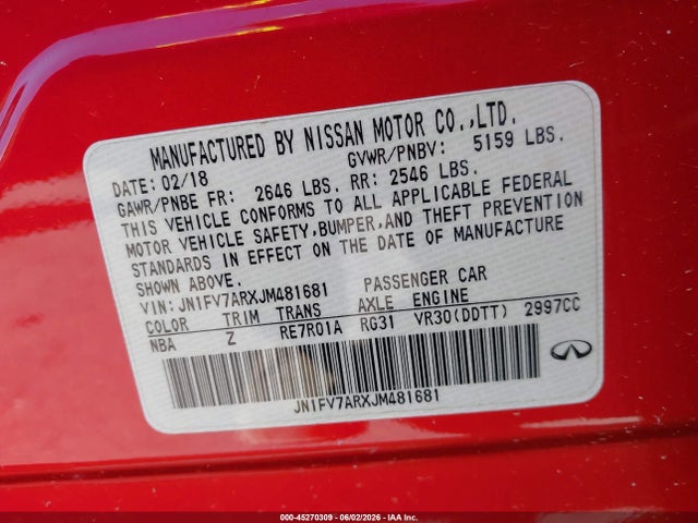 INFINITI Q50 3.0t Red Sport 400