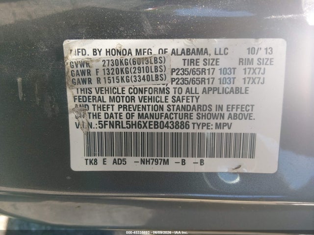 Honda Odyssey Ex-l