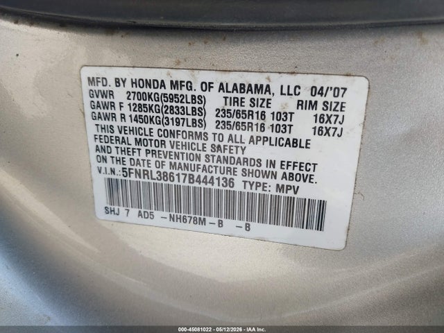Honda Odyssey Ex-l