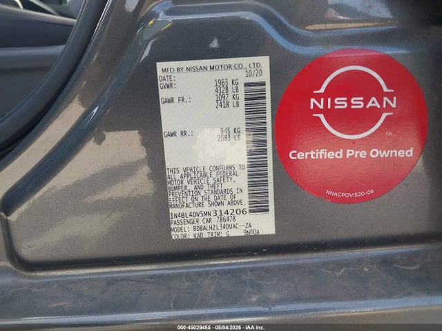 Nissan Altima Sv Fwd