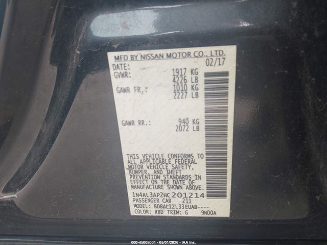 Nissan Altima 2.5 Sv