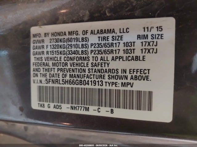 Honda Odyssey Ex-l