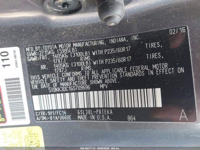 Toyota Sienna Le 8 Passenger