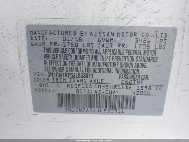 Nissan Versa 1.6 S+