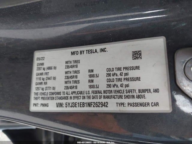 Tesla Model 3 Long Range Dual Motor All-wheel Drive