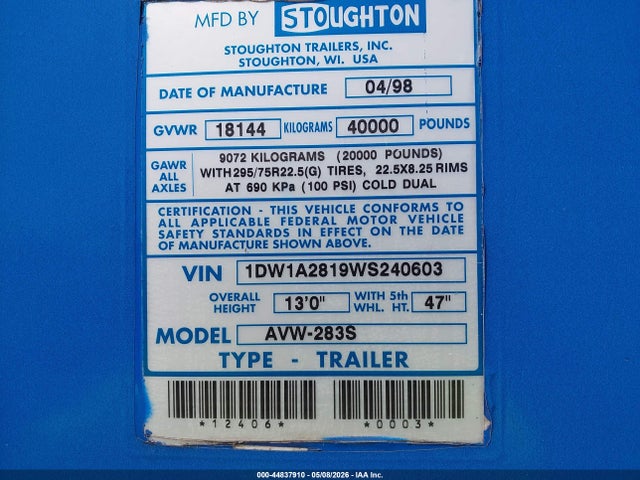 Stoughton Trailers Inc Semi