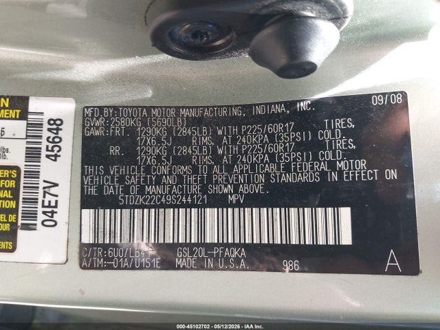 Toyota Sienna Xle