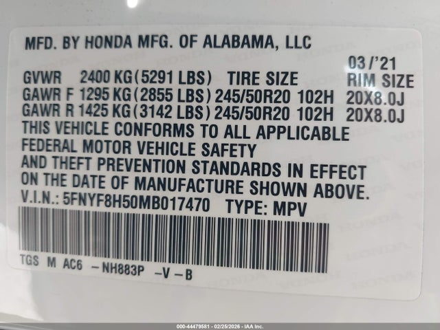 Honda Passport Awd Ex-l