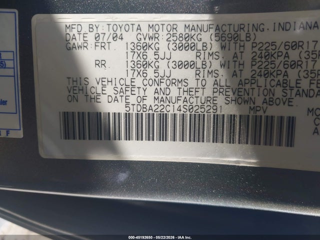 Toyota Sienna Xle Limited