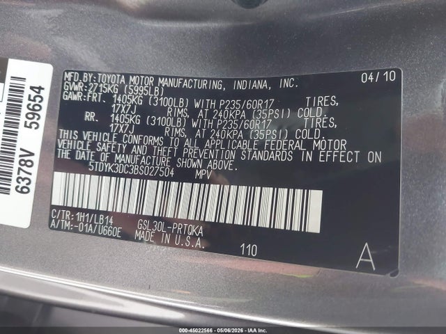 Toyota Sienna Xle V6