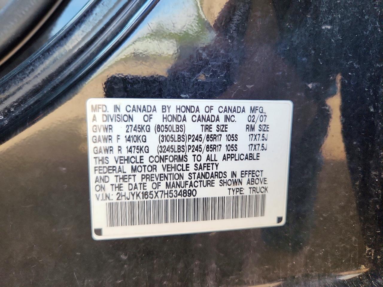 Honda Ridgeline Rtl