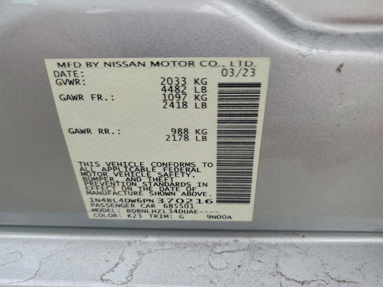 Nissan Altima Sv