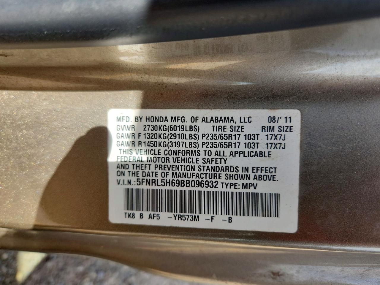 Honda Odyssey Exl