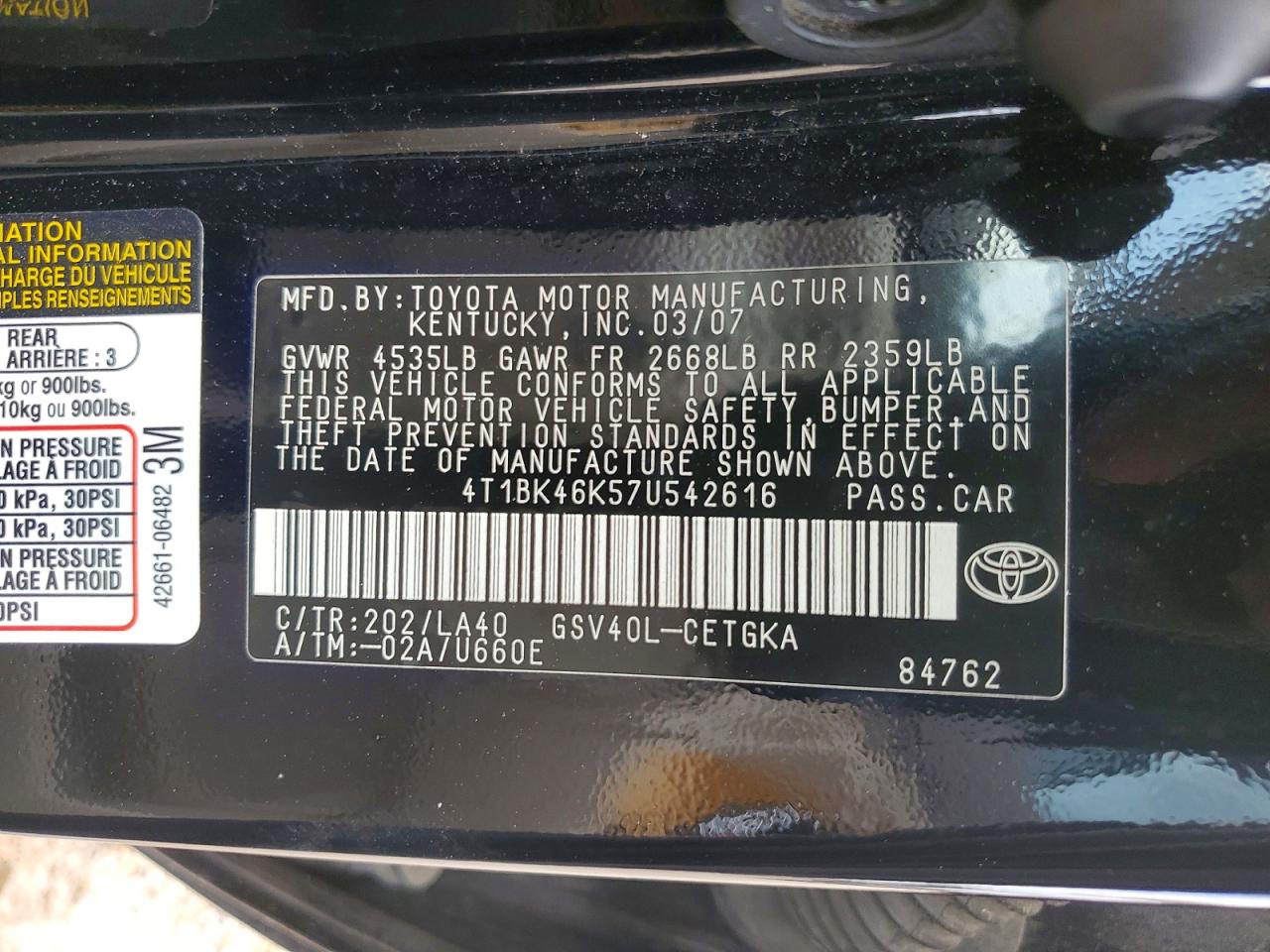 Toyota Camry Xle V6