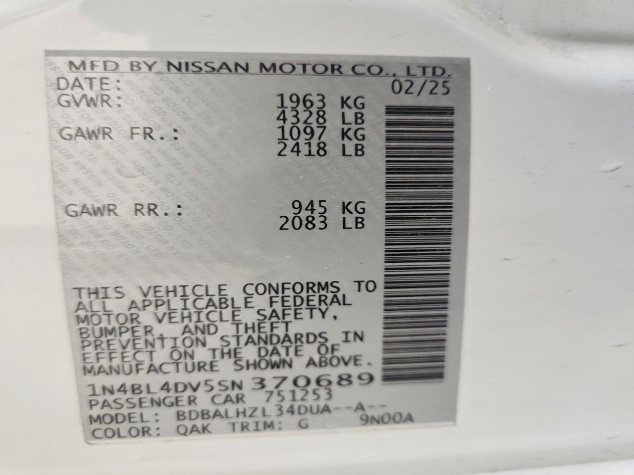 Nissan Altima Sv