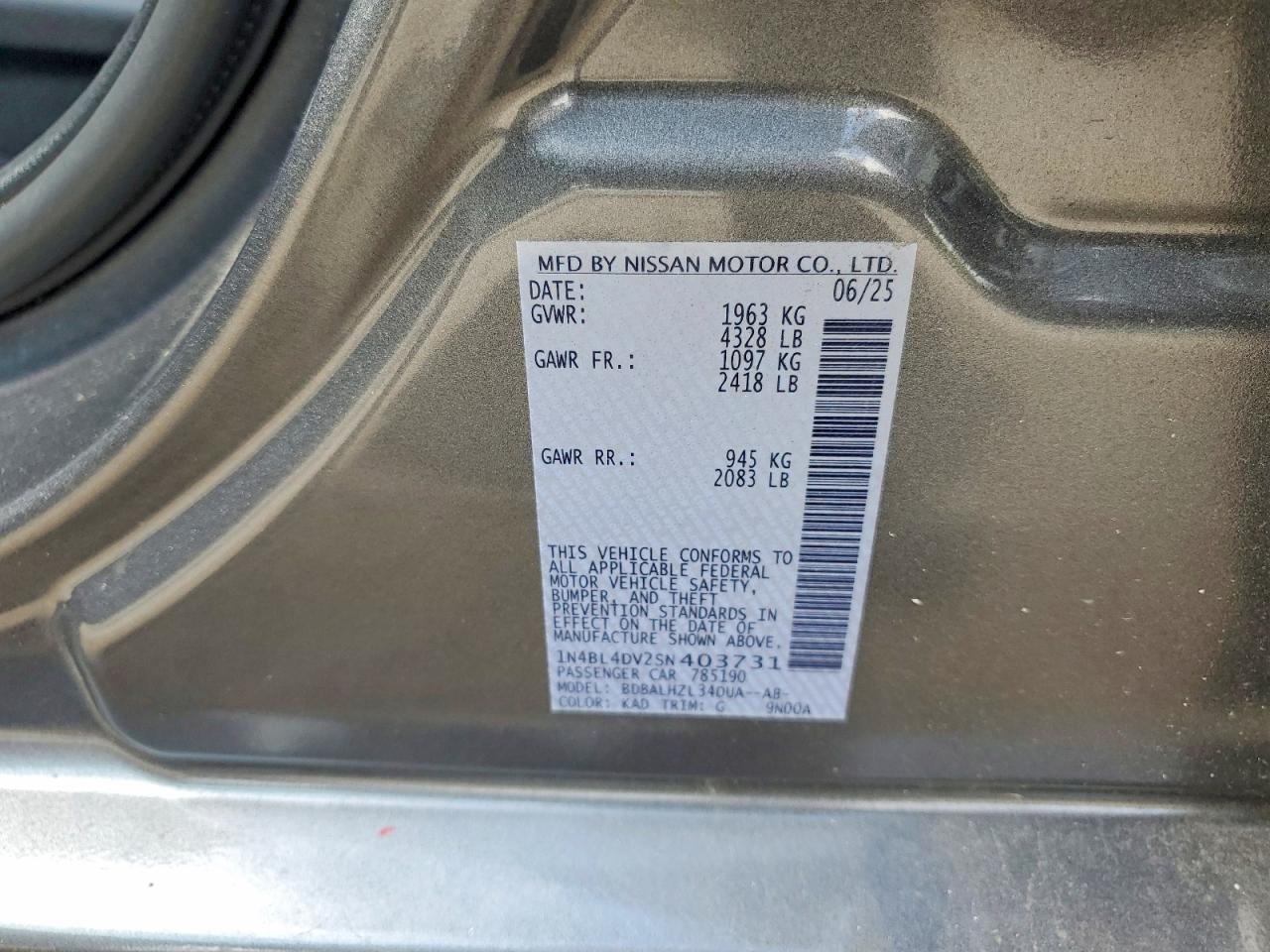 Nissan Altima Sv