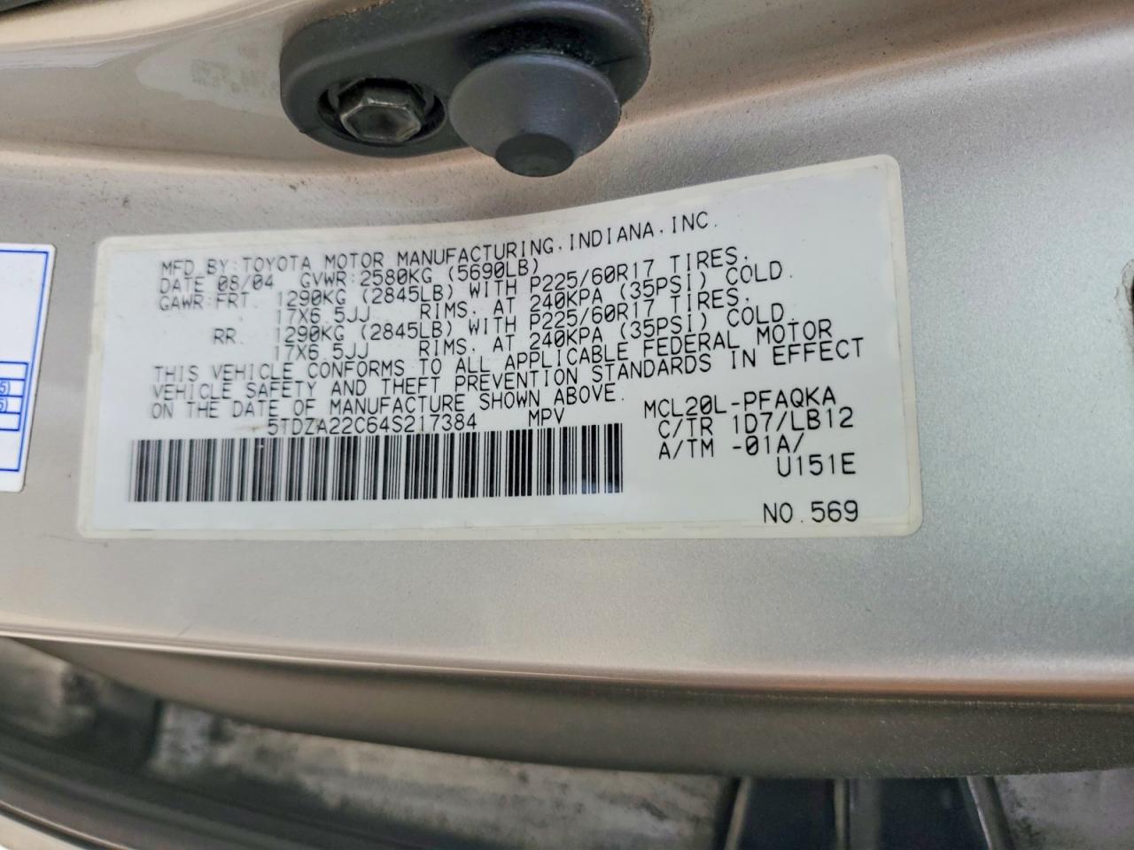 Toyota Sienna Xle Limited 7 Passenger